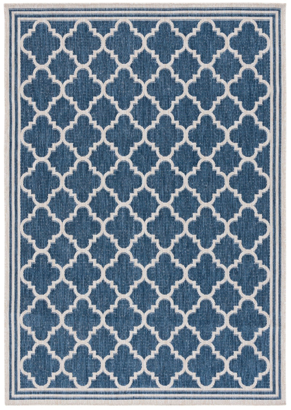 Safavieh Beach House Stylish Area Rug For Modern Decor, Durable Polypropylene & Polyester Blend, Large Size Blue ,Ivory 85% Polypropylene,15% Polyester Bhs266m-7sq