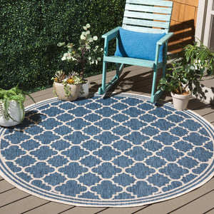 Safavieh Beach House Stylish Area Rug For Modern Decor, Durable Polypropylene & Polyester Blend, Large Size Blue ,Ivory 85% Polypropylene,15% Polyester Bhs266m-7sq