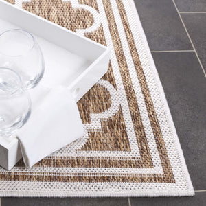 Safavieh Beach House Stylish Area Rug For Modern Decor, Durable Polypropylene & Polyester Blend, Large Size Brown ,Ivory 85% Polypropylene,15% Polyester Bhs266t-26