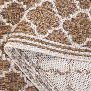 Safavieh Beach House Stylish Area Rug For Modern Decor, Durable Polypropylene & Polyester Blend, Large Size Brown ,Ivory 85% Polypropylene,15% Polyester Bhs266t-26