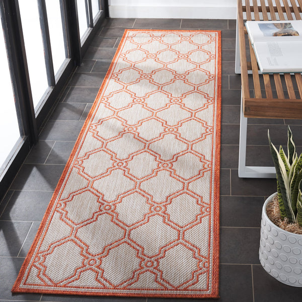 Safavieh Beach House 270b Stylish Runner Rug - Durable Polypropylene Blend For A Cozy Coastal Vibe Beige ,Orange 85% Polypropylene,15% Polyester Bhs270b-7r