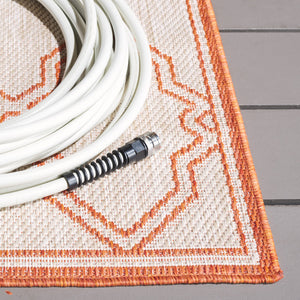 Safavieh Beach House 270b Stylish Runner Rug - Durable Polypropylene Blend For A Cozy Coastal Vibe Beige ,Orange 85% Polypropylene,15% Polyester Bhs270b-7r