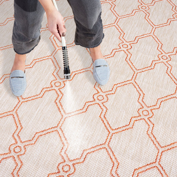 Safavieh Beach House 270b Stylish Runner Rug - Durable Polypropylene Blend For A Cozy Coastal Vibe Beige ,Orange 85% Polypropylene,15% Polyester Bhs270b-7r