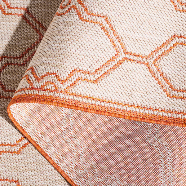 Safavieh Beach House 270b Stylish Runner Rug - Durable Polypropylene Blend For A Cozy Coastal Vibe Beige ,Orange 85% Polypropylene,15% Polyester Bhs270b-7r