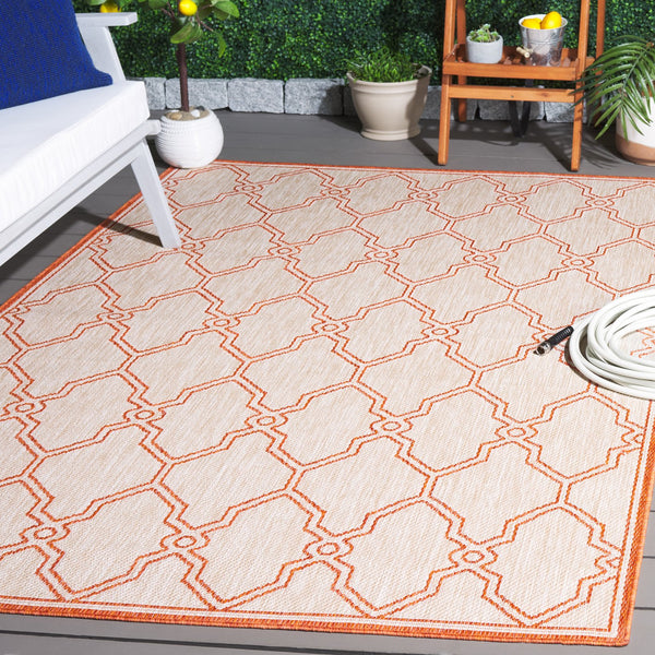 Safavieh Beach House 270b Stylish Runner Rug - Durable Polypropylene Blend For A Cozy Coastal Vibe Beige ,Orange 85% Polypropylene,15% Polyester Bhs270b-7r