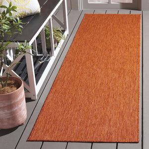 Safavieh Beach House Bold Orange Runner Rug Low Pile Polypropylene Hallway Entryway Accent 2'-2" x 12'-0" BHS274P-212