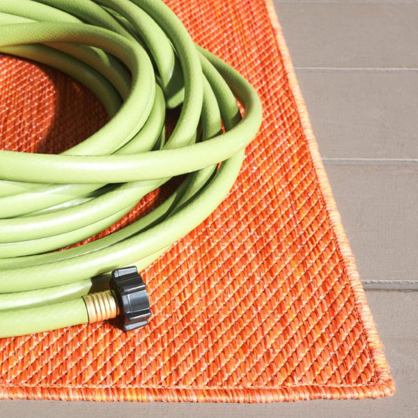 Safavieh Beach House Bold Orange Runner Rug Low Pile Polypropylene Hallway Entryway Accent 3'-0" x 5'-0" BHS274P-3
