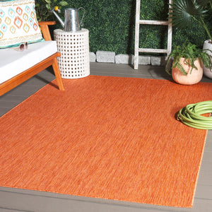 Safavieh Beach House 274m Indoor/Outdoor Area Rug - Stylish, Durable, And Perfect For Coastal Décor Spaces Orange 85% Polypropylene,15% Polyester Bhs274p-28