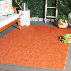 Safavieh Beach House Vibrant Indoor/Outdoor Area Rug - Luxurious, Durable, And Stylish For Any Space Orange 85% Polypropylene,15% Polyester Bhs274p-4