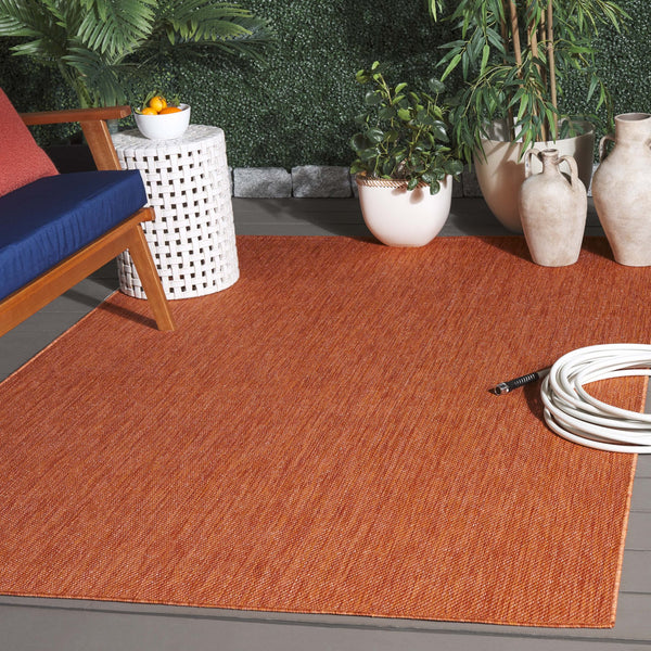 Safavieh Beach House 274m Indoor/Outdoor Area Rug - Stylish, Durable, And Perfect For Coastal Décor Spaces Orange 85% Polypropylene,15% Polyester Bhs274p-28