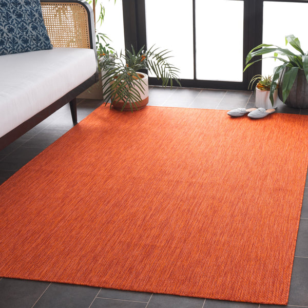 Safavieh Beach House 274m Indoor/Outdoor Area Rug - Stylish, Durable, And Perfect For Coastal Décor Spaces Orange 85% Polypropylene,15% Polyester Bhs274p-28