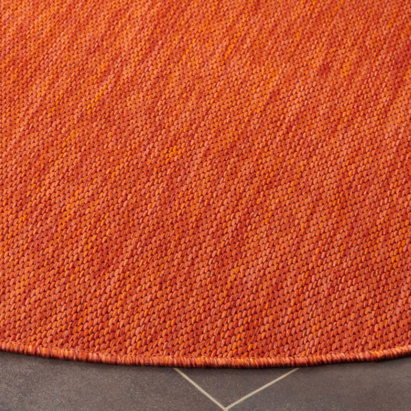 Safavieh Beach House Bold Orange Runner Rug Low Pile Polypropylene Hallway Entryway Accent 5'-3" x 5'-3" Round BHS274P-5R