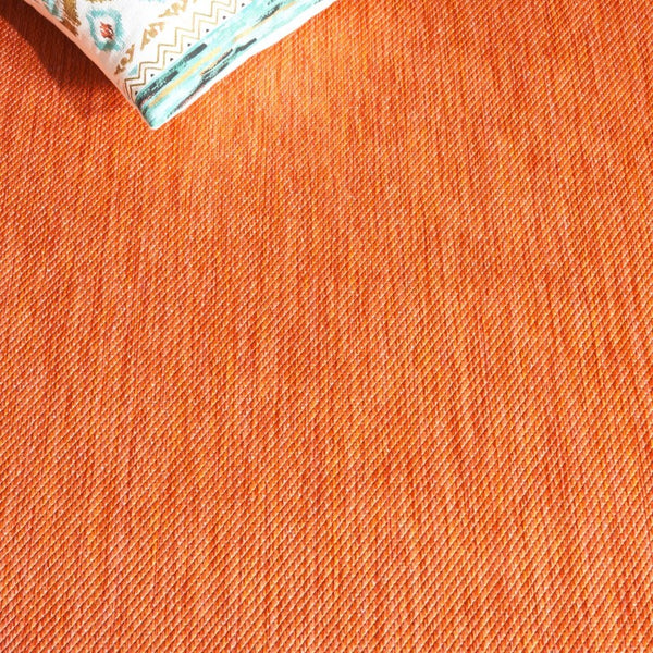 Safavieh Beach House Bold Orange Runner Rug Low Pile Polypropylene Hallway Entryway Accent 5'-3" x 5'-3" Square BHS274P-5SQ