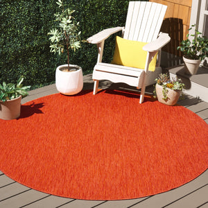 Safavieh Beach House 274m Indoor/Outdoor Area Rug - Stylish, Durable, And Perfect For Coastal Décor Spaces Orange 85% Polypropylene,15% Polyester Bhs274p-28