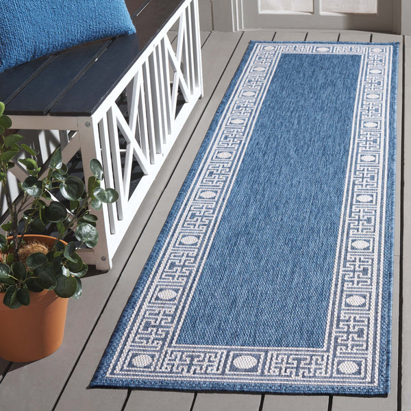 Safavieh Beach Area Rug - Timeless Blue And Ivory Design For Indoor & Outdoor Elegance, Crafted In Turkey Blue ,Ivory 85% Polypropylene,15% Polyester Bhs276m-4