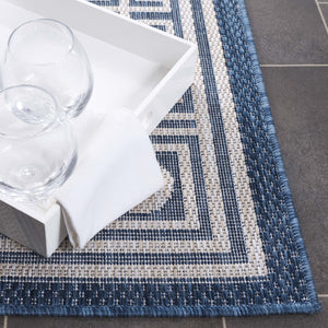 Safavieh Beach Area Rug - Timeless Blue And Ivory Design For Indoor & Outdoor Elegance, Crafted In Turkey Blue ,Ivory 85% Polypropylene,15% Polyester Bhs276m-4