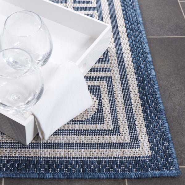 Safavieh Beach Area Rug - Timeless Blue And Ivory Design For Indoor & Outdoor Elegance, Crafted In Turkey Blue ,Ivory 85% Polypropylene,15% Polyester Bhs276m-4