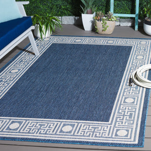 Safavieh Beach Area Rug - Timeless Blue And Ivory Design For Indoor & Outdoor Elegance, Crafted In Turkey Blue ,Ivory 85% Polypropylene,15% Polyester Bhs276m-4