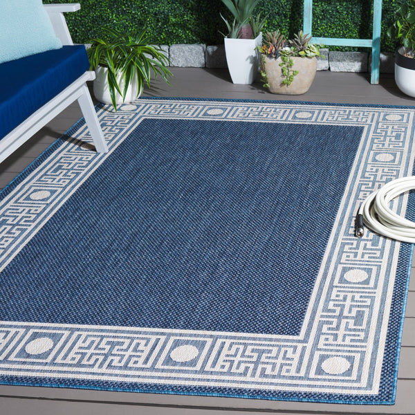 Safavieh Beach Area Rug - Timeless Blue And Ivory Design For Indoor & Outdoor Elegance, Crafted In Turkey Blue ,Ivory 85% Polypropylene,15% Polyester Bhs276m-4