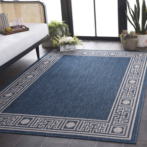 Safavieh Beach Area Rug - Timeless Blue And Ivory Design For Indoor & Outdoor Elegance, Crafted In Turkey Blue ,Ivory 85% Polypropylene,15% Polyester Bhs276m-4