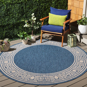 Safavieh Beach Area Rug - Timeless Blue And Ivory Design For Indoor & Outdoor Elegance, Crafted In Turkey Blue ,Ivory 85% Polypropylene,15% Polyester Bhs276m-4