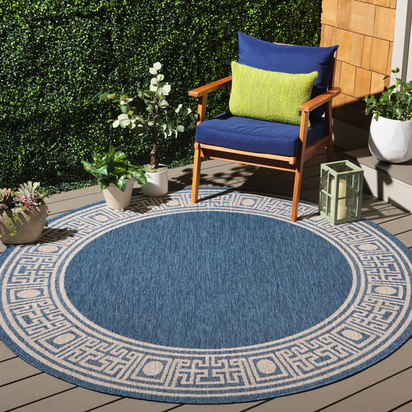 Safavieh Beach Area Rug - Timeless Blue And Ivory Design For Indoor & Outdoor Elegance, Crafted In Turkey Blue ,Ivory 85% Polypropylene,15% Polyester Bhs276m-4