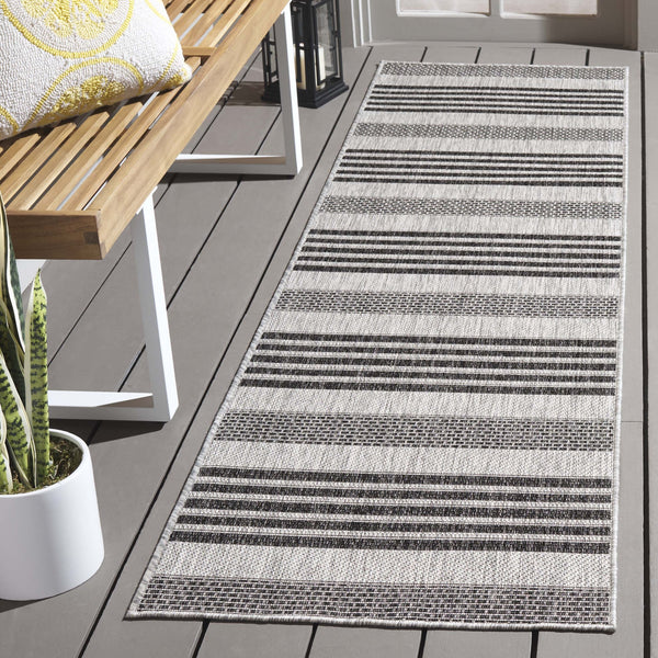 Safavieh Beach Elegant Grey Charcoal Runner Rug – Durable, Stylish, And Oeko-tex Certified For Indoor Outdoor Use Grey ,Charcoal 85% Polypropylene,15% Polyester Bhs278f-9