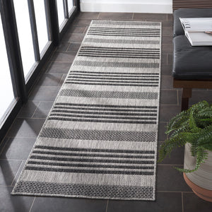 Safavieh Beach Elegant Grey Charcoal Runner Rug – Durable, Stylish, And Oeko-tex Certified For Indoor Outdoor Use Grey ,Charcoal 85% Polypropylene,15% Polyester Bhs278f-9