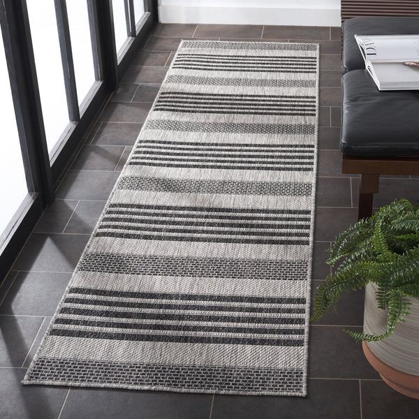 Safavieh Beach Elegant Grey Charcoal Runner Rug – Durable, Stylish, And Oeko-tex Certified For Indoor Outdoor Use Grey ,Charcoal 85% Polypropylene,15% Polyester Bhs278f-9