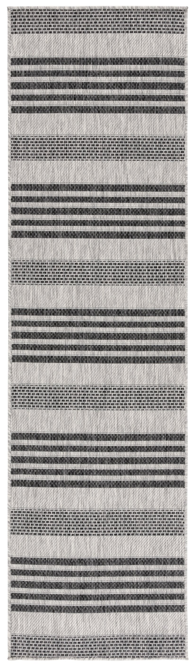 Safavieh Beach Elegant Grey Charcoal Runner Rug – Durable, Stylish, And Oeko-tex Certified For Indoor Outdoor Use Grey ,Charcoal 85% Polypropylene,15% Polyester Bhs278f-9
