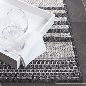 Safavieh Beach Elegant Grey Charcoal Runner Rug – Durable, Stylish, And Oeko-tex Certified For Indoor Outdoor Use Grey ,Charcoal 85% Polypropylene,15% Polyester Bhs278f-9