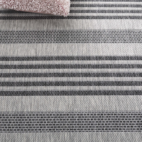 Safavieh Beach Elegant Grey Charcoal Runner Rug – Durable, Stylish, And Oeko-tex Certified For Indoor Outdoor Use Grey ,Charcoal 85% Polypropylene,15% Polyester Bhs278f-9