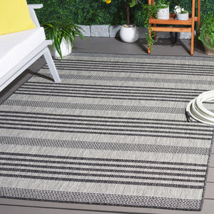 Safavieh Beach Elegant Grey Charcoal Runner Rug – Durable, Stylish, And Oeko-tex Certified For Indoor Outdoor Use Grey ,Charcoal 85% Polypropylene,15% Polyester Bhs278f-9