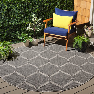 Safavieh Beach House Modern Area Rug - Elegant Charcoal And Grey Design For Indoor & Outdoor Spaces Charcoal ,Grey 85% Polypropylene,15% Polyester Bhs280h-5