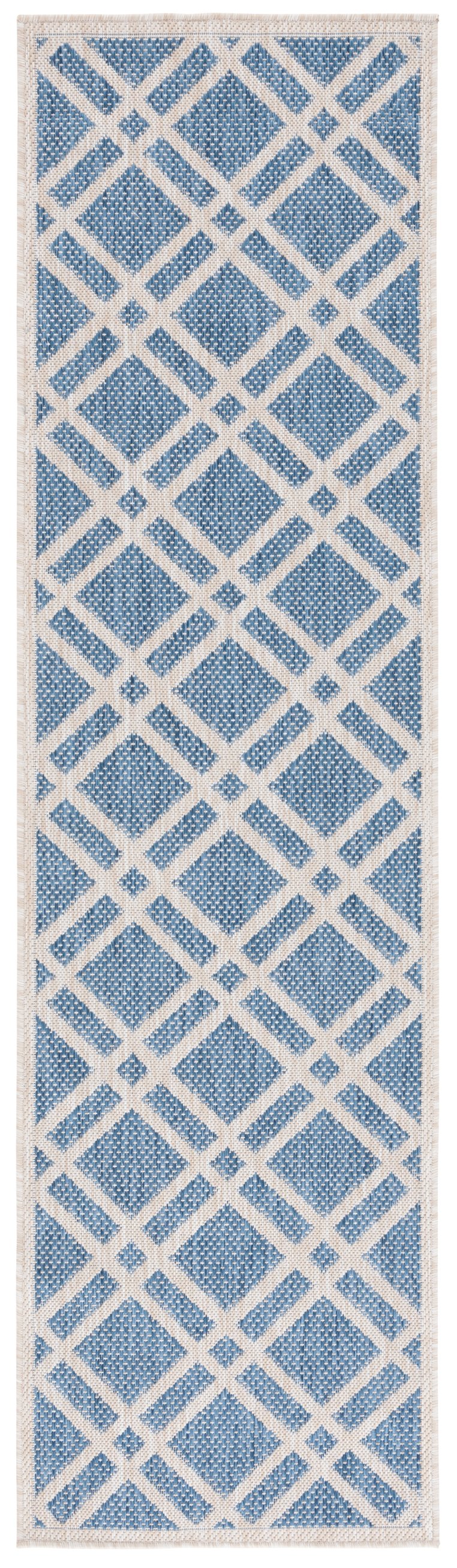 Safavieh Beach Power Loomed Area Rug - Modern Blue And Ivory Design For Indoor And Outdoor Elegance Blue ,Ivory 85% Polypropylene,15% Polyester Bhs282m-8