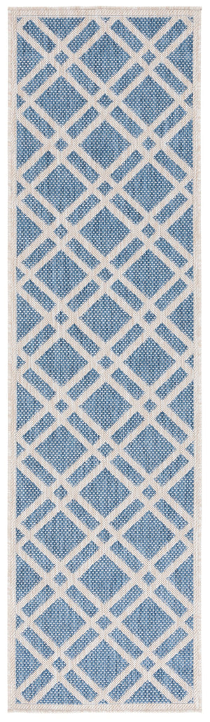 Safavieh Beach Power Loomed Area Rug - Modern Blue And Ivory Design For Indoor And Outdoor Elegance Blue ,Ivory 85% Polypropylene,15% Polyester Bhs282m-8