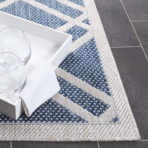 Safavieh Beach Power Loomed Area Rug - Modern Blue And Ivory Design For Indoor And Outdoor Elegance Blue ,Ivory 85% Polypropylene,15% Polyester Bhs282m-8