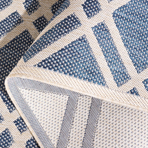 Safavieh Beach Power Loomed Area Rug - Modern Blue And Ivory Design For Indoor And Outdoor Elegance Blue ,Ivory 85% Polypropylene,15% Polyester Bhs282m-8