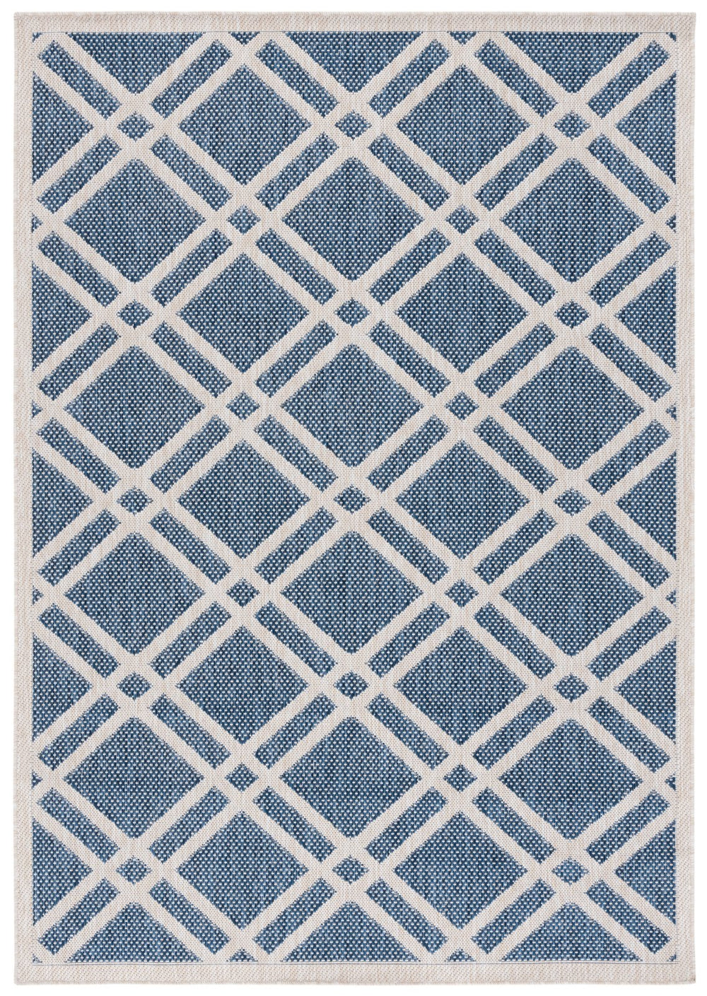 Safavieh Beach Power Loomed Area Rug - Modern Blue And Ivory Design For Indoor And Outdoor Elegance Blue ,Ivory 85% Polypropylene,15% Polyester Bhs282m-8