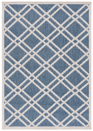 Safavieh Beach Power Loomed Area Rug - Modern Blue And Ivory Design For Indoor And Outdoor Elegance Blue ,Ivory 85% Polypropylene,15% Polyester Bhs282m-8