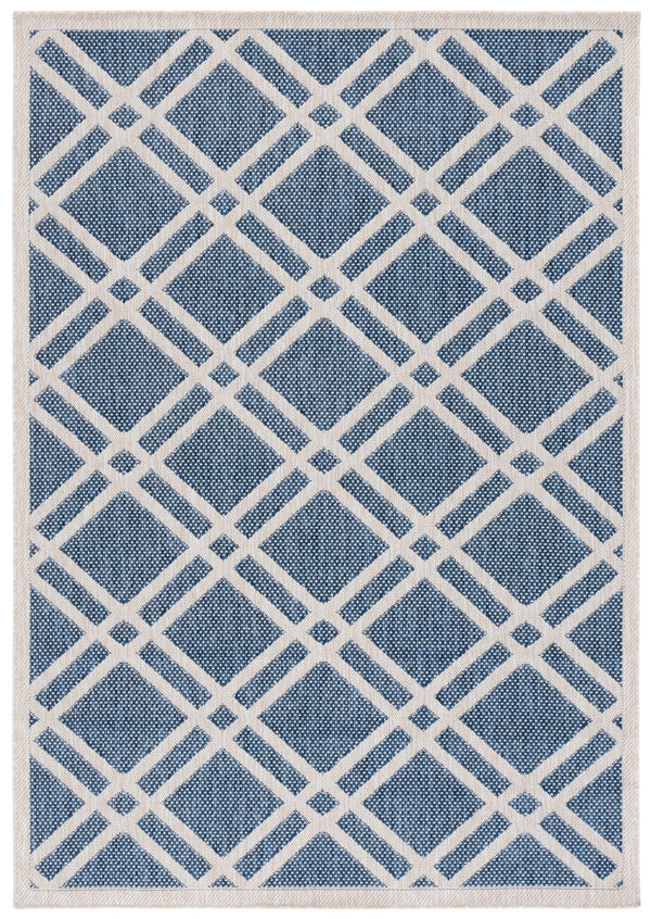 Safavieh Beach Power Loomed Area Rug - Modern Blue And Ivory Design For Indoor And Outdoor Elegance Blue ,Ivory 85% Polypropylene,15% Polyester Bhs282m-8