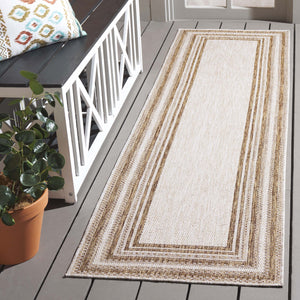 Safavieh Beach Indoor/Outdoor Rug - Elegant Beige And Brown Design, Durable & Comfortable For Any Space Beige ,Brown 85% Polypropylene,15% Polyester Bhs284b-7r