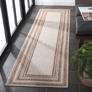 Safavieh Beach Indoor/Outdoor Rug - Elegant Beige And Brown Design, Durable & Comfortable For Any Space Beige ,Brown 85% Polypropylene,15% Polyester Bhs284b-7r