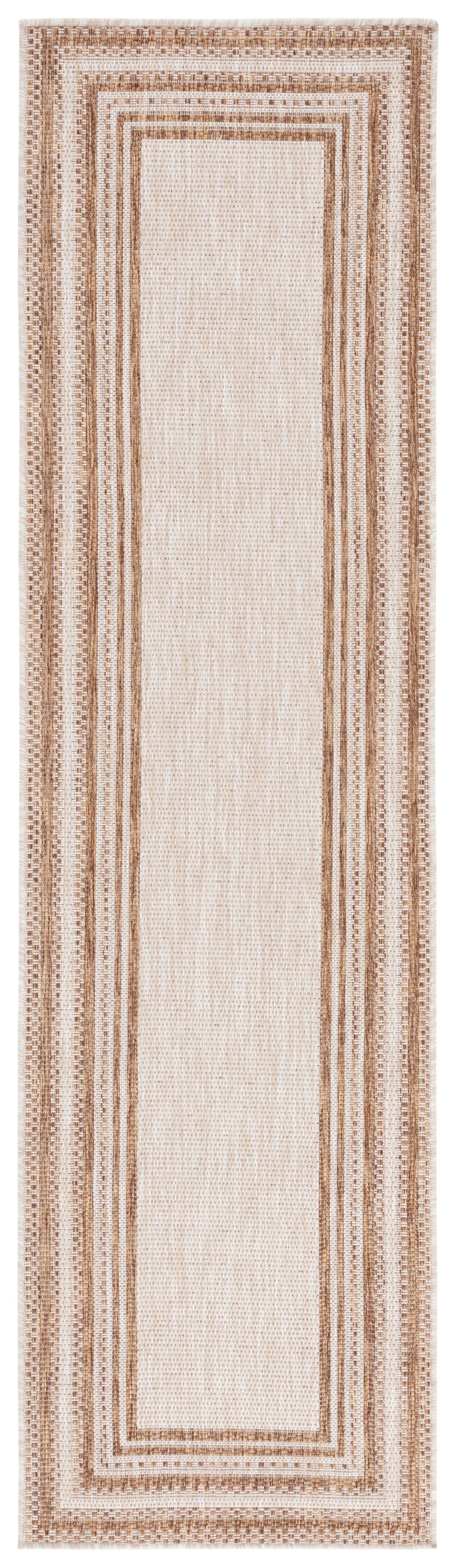 Safavieh Beach Indoor/Outdoor Rug - Elegant Beige And Brown Design, Durable & Comfortable For Any Space Beige ,Brown 85% Polypropylene,15% Polyester Bhs284b-7r