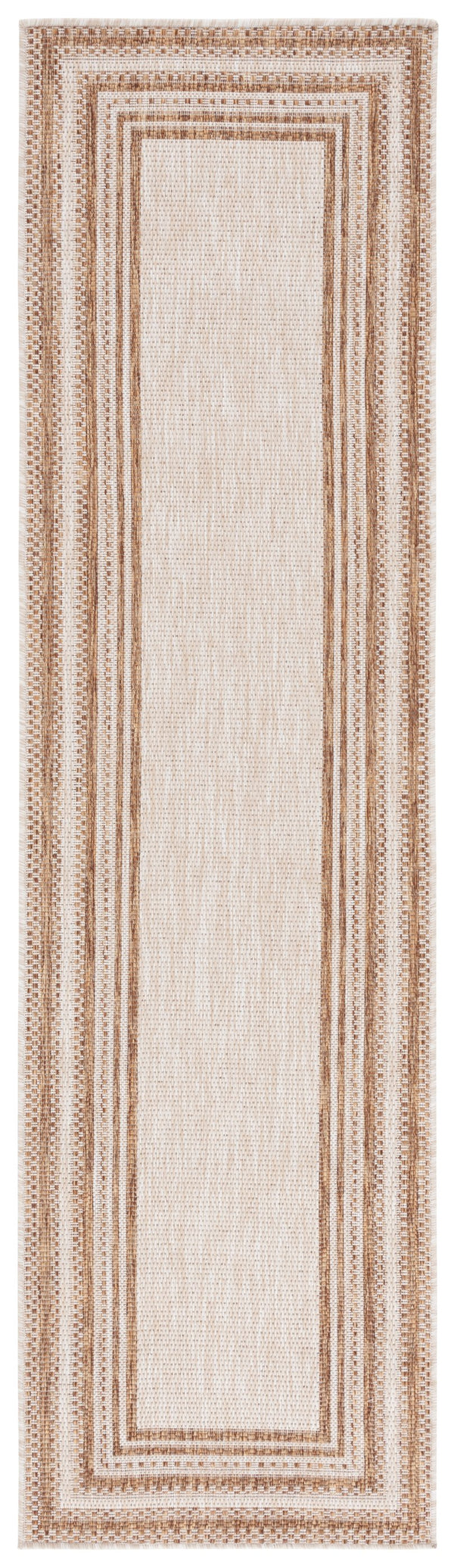 Safavieh Beach Indoor/Outdoor Rug - Elegant Beige And Brown Design, Durable & Comfortable For Any Space Beige ,Brown 85% Polypropylene,15% Polyester Bhs284b-7r