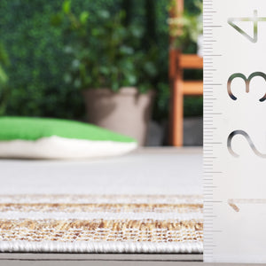 Safavieh Beach Indoor/Outdoor Rug - Elegant Beige And Brown Design, Durable & Comfortable For Any Space Beige ,Brown 85% Polypropylene,15% Polyester Bhs284b-7r