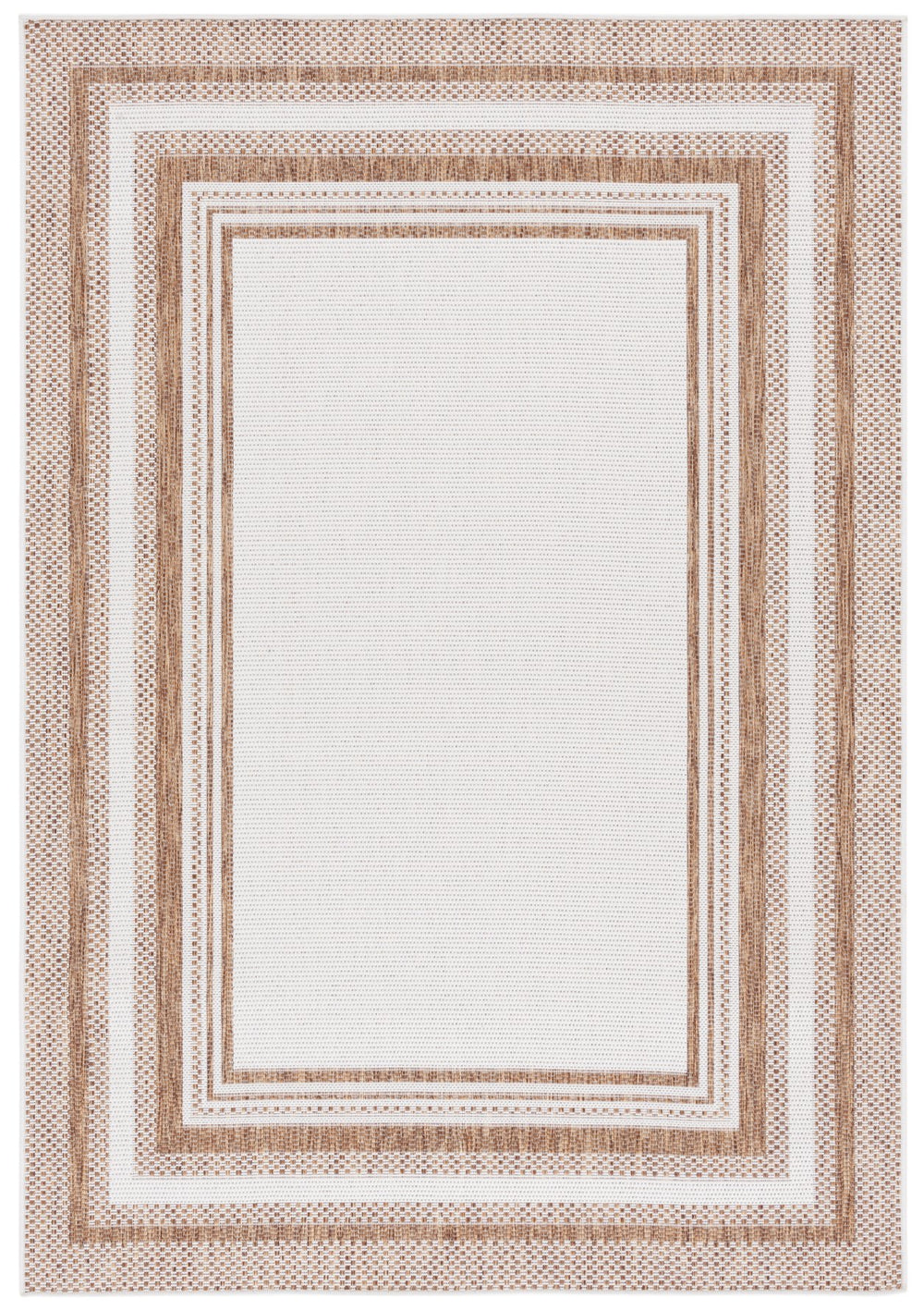 Safavieh Beach Indoor/Outdoor Rug - Elegant Beige And Brown Design, Durable & Comfortable For Any Space Beige ,Brown 85% Polypropylene,15% Polyester Bhs284b-7r