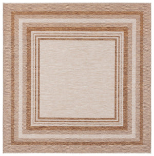 Safavieh Beach Indoor/Outdoor Rug - Elegant Beige And Brown Design, Durable & Comfortable For Any Space Beige ,Brown 85% Polypropylene,15% Polyester Bhs284b-7r