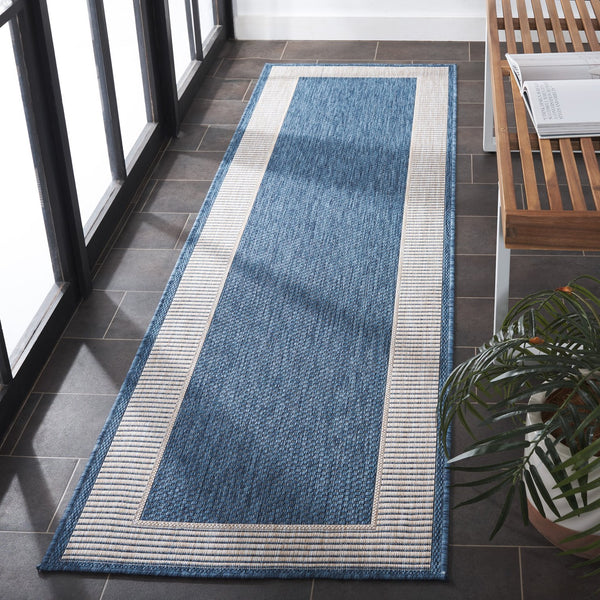 Safavieh Beach Indoor/Outdoor Area Rug - Elegant Blue And Ivory Design For Timeless Charm And Durability Blue ,Ivory 85% Polypropylene,15% Polyester Bhs286m-26
