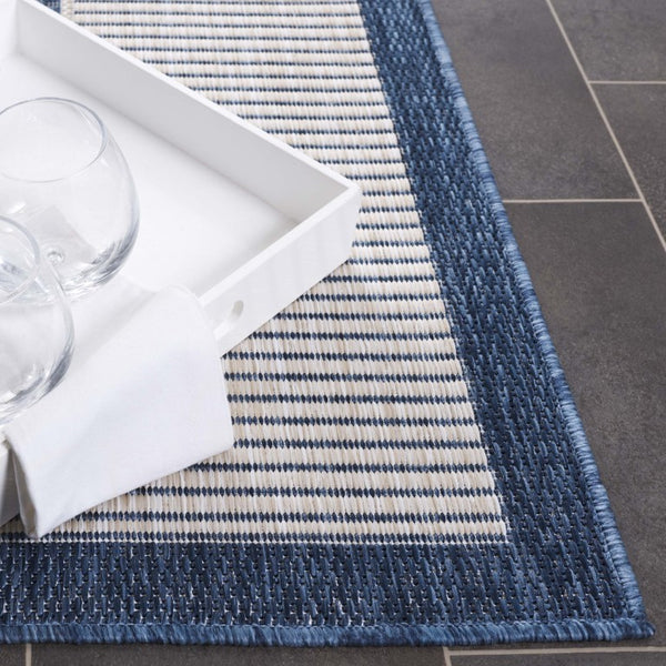 Safavieh Beach House Power Loomed Polypropylene Accent Rug Coastal Calm for Modern Interiors Blue 3'-0" x 5'-0" BHS286M-3